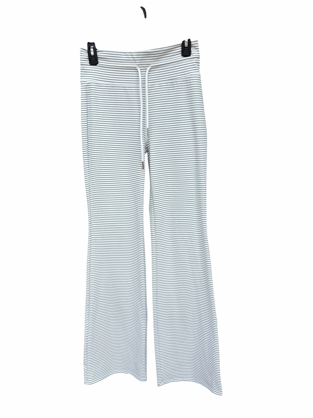 HALARA White & Gray Striped Slim Yoga Flare Lounge Pants NEW - Picture 8 of 9